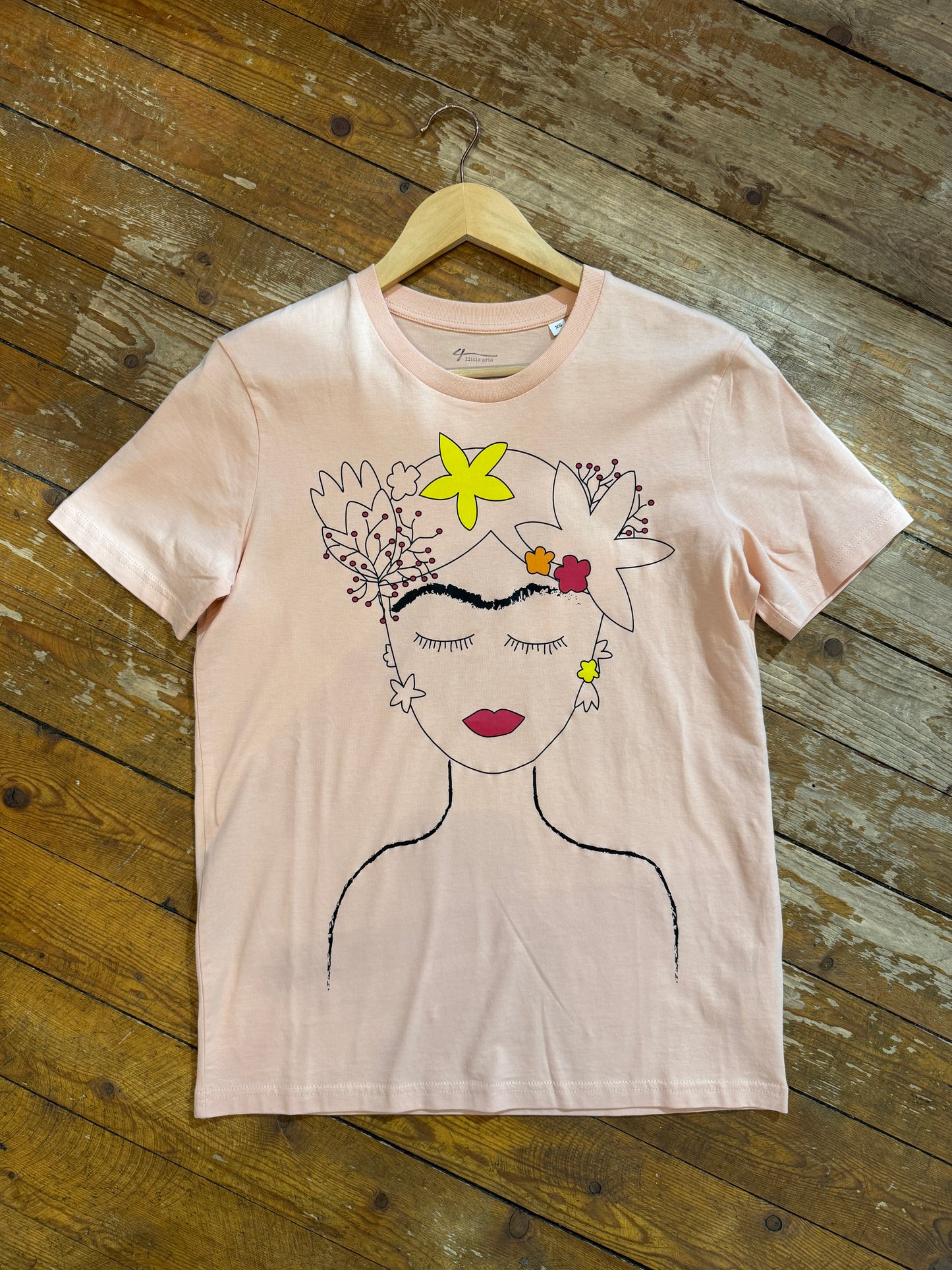 4littlearts Flower Frida - Unisex Bio Shirt peach