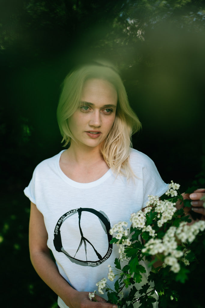 4littlearts - Charity T-Shirt Damen PEACE schwarz