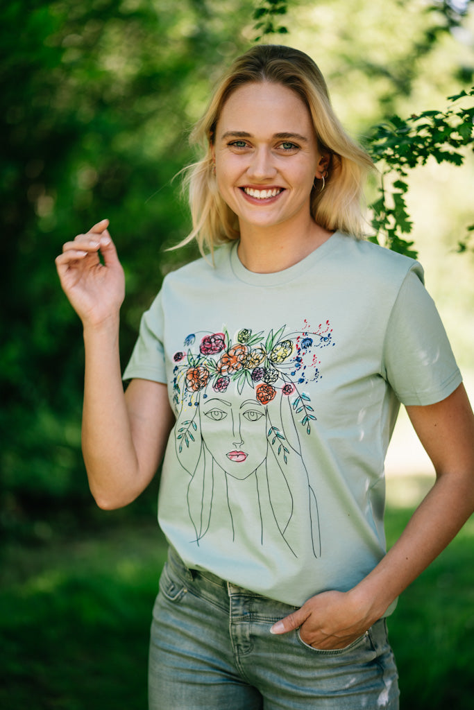 Blumenmädchen - Unisex Shirt aloe