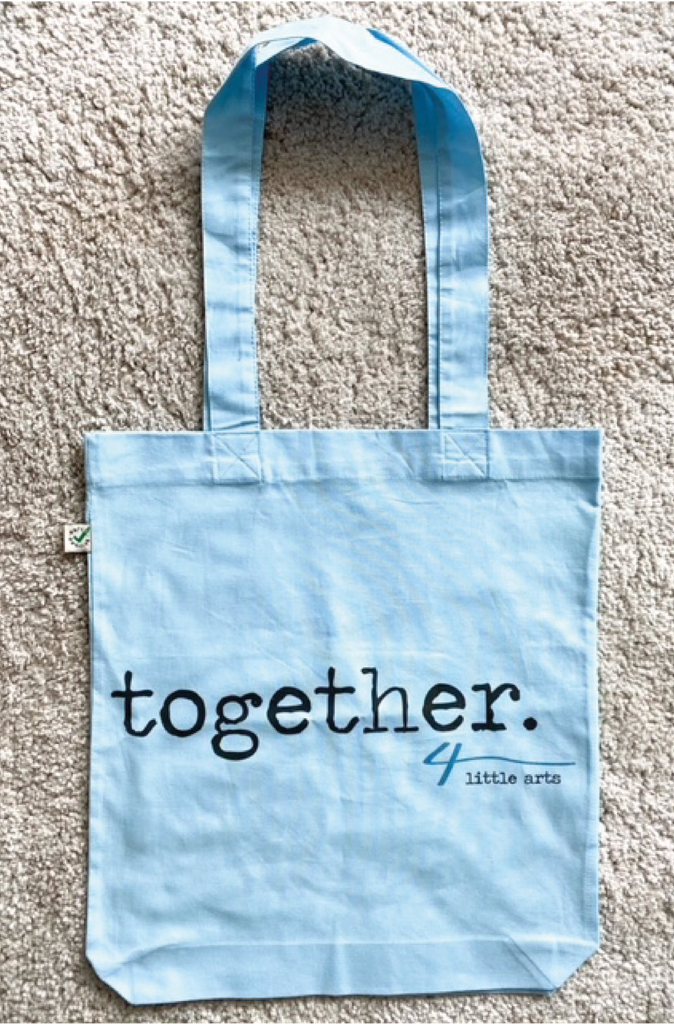 4littlearts Accessoires - Beuteltasche aus Biobaumwolle mit Druck 'together', nachhaltig und fair produziert, regional in Wuppertal bedruckt.