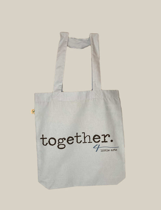 4littlearts Accessoires - Beuteltasche aus Biobaumwolle mit Druck 'together', nachhaltig und fair produziert, regional in Wuppertal bedruckt.
