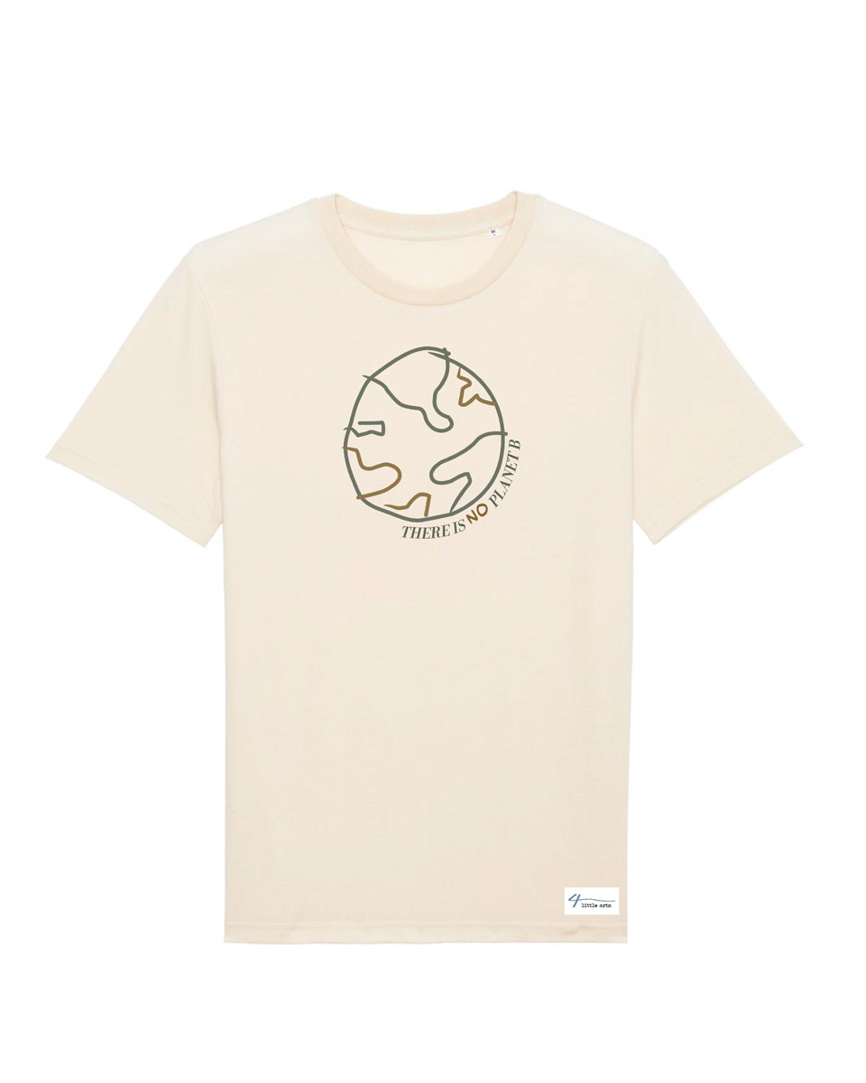 4littlearts T-Shirt für Kids 'There is no planet b'. Shirt aus Biobaumwolle mit Stickerei in harmonischer Farbkombination.