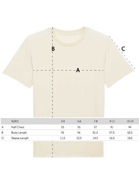 4littlearts T-Shirt 'ice ice baby' für Kids aus Biobaumwolle, Maßansicht, nachhaltige Mode