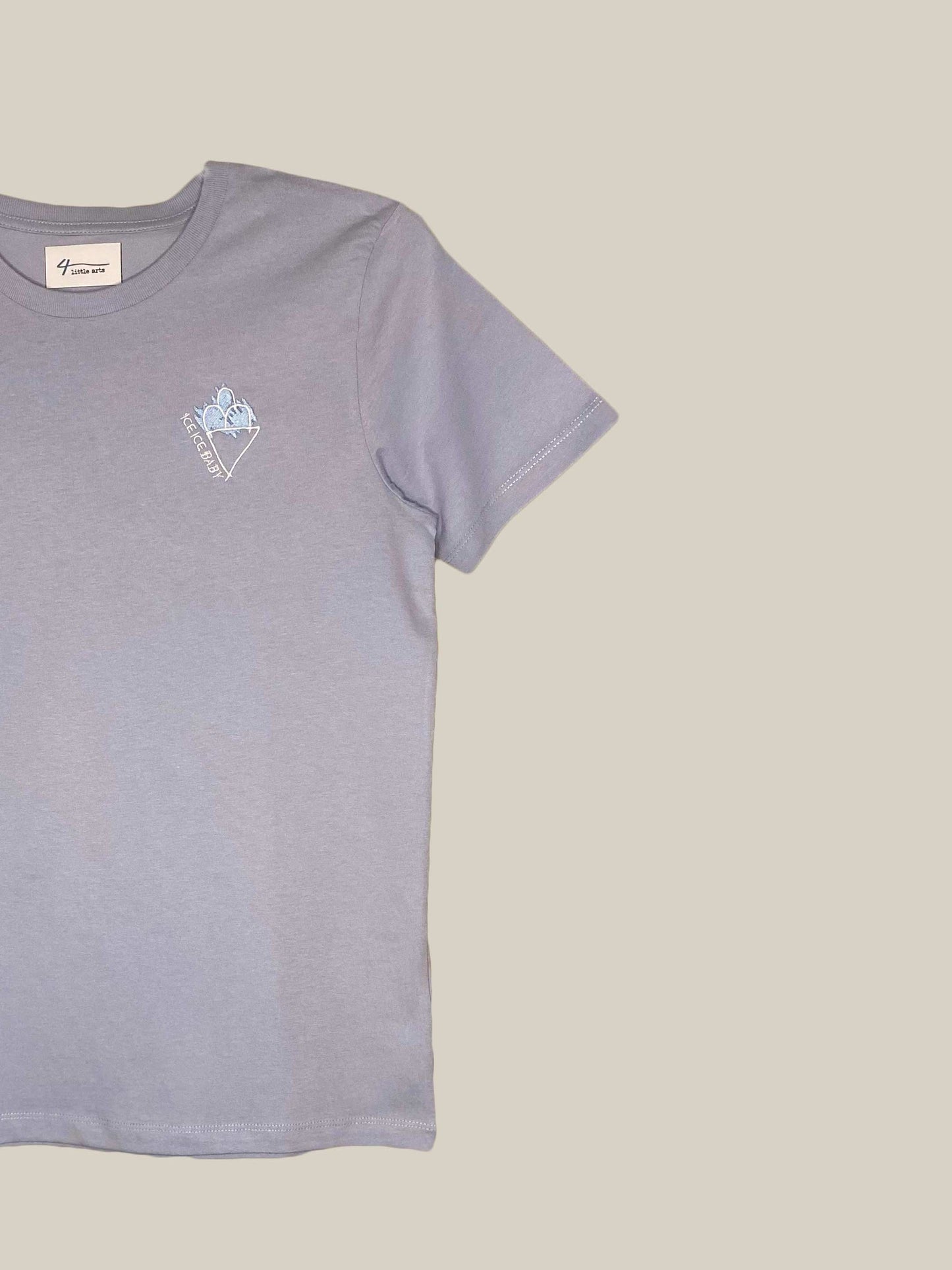 4littlearts T-Shirt 'ice ice baby' für Kids aus Biobaumwolle, Detailansicht, nachhaltige Mode 